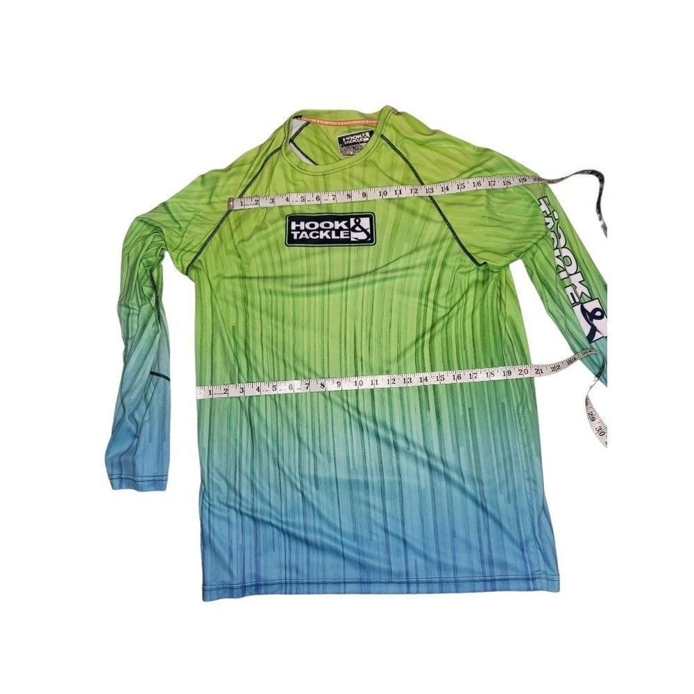 Hook & Tackle Fishing Shirt Mens Large Long Sleeve UV Sun Protection Multicolor - Picture 4 of 6